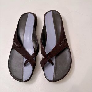 NIKE AIR g series vintage sandals/brown suede with stitching